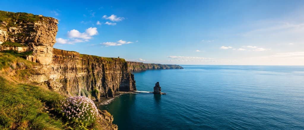 Cliffs of Moher above the Atlantic in County Clare