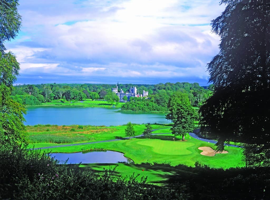 Dromoland Castle parkland golf course beside the lake
